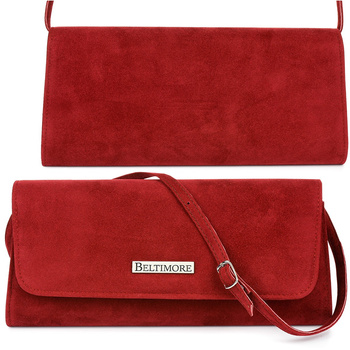 Bordowa Damska Torebka Kopertówka Wieczorowa Beltimore W65 : Kolory - Czerwony