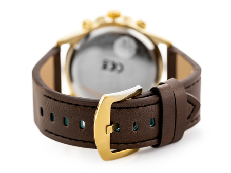 ZEGAREK MĘSKI PERFECT CH02L - CHRONOGRAF Brązowy pasek skórzany + BOX