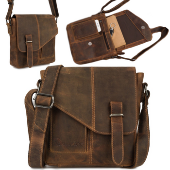 Torba Męska Skórzana Na Ramię Brązowa Elegancka Do pracy Beltimore N18