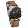 Zegarek męski Geneva brązowy pasek skórzany Datownik