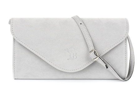 Siwa Damska Torebka Kopertówka Mała Beltimore W19 : Kolory - Szary, Srebrny