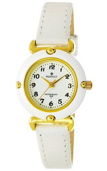 Zegarek Dziecięcy Komunijny Perfect  LP152-2 Biały pasek skórzany PREZENT NA KOMUNIĘ