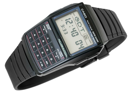 Zegarek męski CASIO Vintage DBC-32-1ADF Czarny pasek silikonowy Cyfrowy Retro