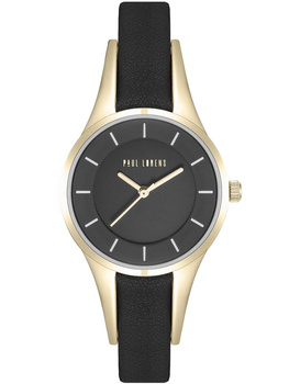 ZEGAREK DAMSKI PAUL LORENS - 8154A-1A2 Czarny pasek skórzany + BOX