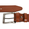 Beltimore Skórzany Pasek Męski Brązowy Szeroki E03 : Kolory - Brązowy, Beżowy, Rozmiar Pasków - R.120-135 Cm