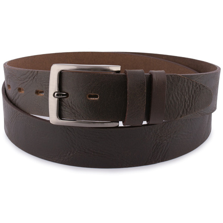 Pasek Męski Skórzany Premium Szeroki 4Cm Klasyczny Brązowy Beltimore Jeans E34 : Kolory - Brązowy, Beżowy, Rozmiar Pasków - R.85-100 Cm