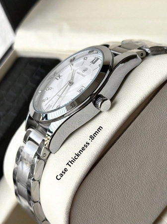 Zegarek męski srebrna bransoleta Biała tarcza Pablo Raez