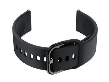 Pasek gumowy do smartwatch U01 - czarny/czarny - 20mm