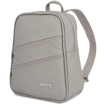 Plecak damski skórzany Jasno Szary Mały do pracy Beltimore 022