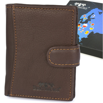 Portfel Męski Skórzany Pionowy Brązowy Mały Beltimore Rfid L52 : Kolory - Brązowy, Beżowy