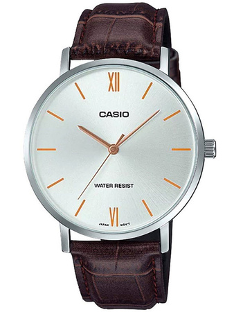 ZEGAREK MĘSKI CASIO MTP-VT01L-7B2 Brązowy pasek skórzany + BOX