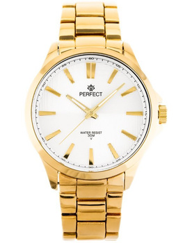 ZEGAREK MĘSKI PERFECT M112 Złota bransoleta Klasyka Elegancki + BOX