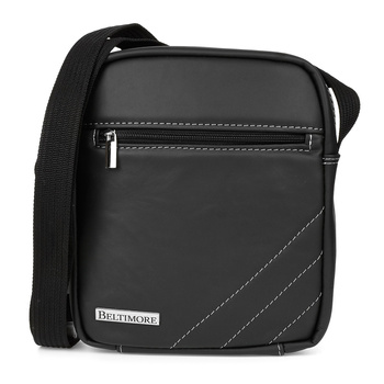 Beltimore Torba Męska Na Ramię Skórzana Czarna Pasek F17 : Kolory - Czarny