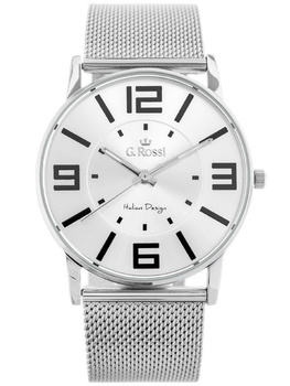 ZEGAREK DAMSKI G. ROSSI 1874B2-3C1-2 Srebrna bransoleta + BOX