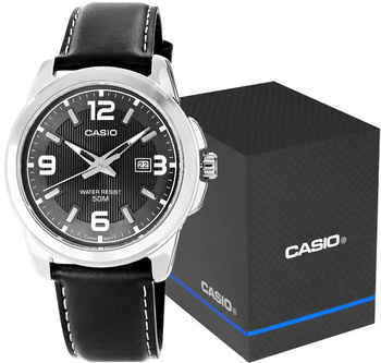 Zegarek Męski CASIO MTP-1314PL-8AVEF Czarny pasek skórzany + BOX