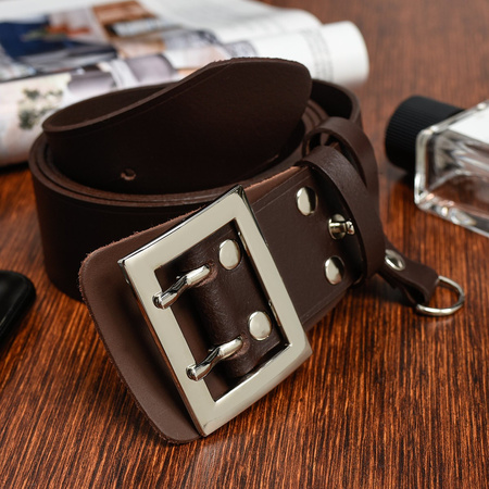 Pasek Męski Oficerski Wojskowy Solidny Beltimore W42 Brązowy : Kolory - Brązowy, Beżowy, Rozmiar Pasków - R.125-140 Cm