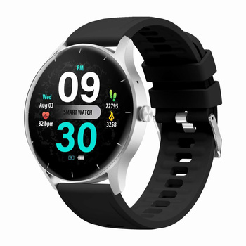 SMARTWATCH DAMSKI MĘSKI GRAVITY GT2-6 - ROZMOWY BLUETOOTH, WŁASNE TARCZE SPORT Czarny pasek