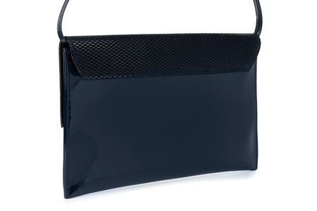 Granatowa Oryginalna Damska Torebka Kopertówka Na Pasku Usztywniana W63 : Kolory - Granatowy