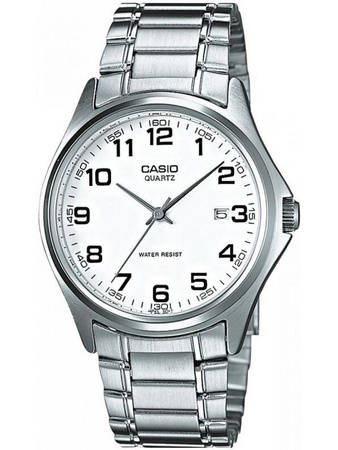 ZEGAREK MĘSKI CASIO MTP-1183A 7B Srebrna bransoleta Biała tarcza + BOX