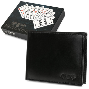 Męski Ekskluzywny Portfel Skóra Naturalna Licowa Klasyczny Poziomy Rfid Beltimore G12 : Kolory - Czarny
