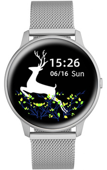 SMARTWATCH DAMSKI SREBRNA BRANSOLETA KOBIECY SPORT PULS SMS FB ZDJĘCIA G. Rossi SW015-3
