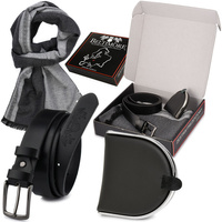 Zestaw Męski Skórzany Beltimore Portfel Szalik Pasek U87 : Kolory - Czarny