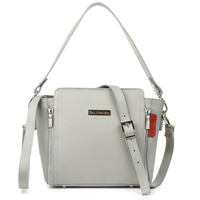 Torebka Skórzana damska szara Masywna Pojemna Belitimore N15