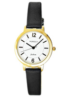 Zegarek Damski PERFECT L203-5 Czarny pasek skórzany Biała tarcza