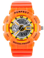 ZEGAREK MĘSKI PERFECT SHOCK Chłopięcy Pomarańczowy pasek Cyfrowy