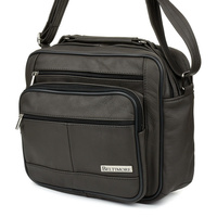 Brązowa Pojemna Skórzana Torba Męska Do Pracy Beltimore F72 : Kolory - Brązowy, Beżowy