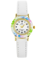 ZEGAREK KOMUNIJNY DLA DZIEWCZYNKI PERFECT LP165-05 - biały pasek skórzany Z PUDEŁKIEM