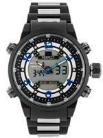 ZEGAREK MĘSKI PERFECT A879 Czarny pasek Analogowo-Cyfrowy Młodzieżowy + BOX