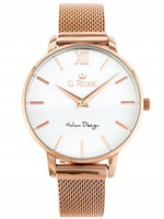 ZEGAREK DAMSKI G. ROSSI - G.R12177B-3D3-2 Bransoleta różowe złoto + BOX