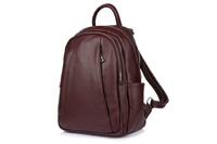 Plecak skórzany damski Burgundowy Włoski A4 Dużo Kieszeni C79 : Kolory - Fioletowy