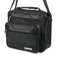 Czarna Pojemna Skórzana Torba Męska Do Pracy Beltimore F72