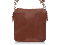 Brązowa Damska Torebka Listonoszka Skórzana Włoska Skóra Licowa G98 : Kolory - Brązowy, Beżowy