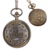 Męski zegarek kieszonkowy łańcuszek Vintage złoty PREZENT DLA NIEGO