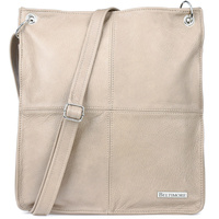 Damska Skórzana Na Ramię Torebka Beltimore Skóra Beżowa 972 : Kolory - Brązowy, Beżowy