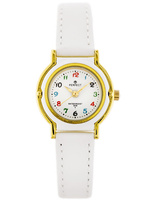 ZEGAREK DZIECIĘCY PERFECT - KOMUNIJNY - biały pasek skórzany