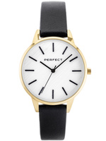 ZEGAREK DAMSKI PERFECT E374-06 Czarny pasek skórzany + BOX