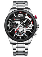 ZEGAREK MĘSKI CURREN 8395 Srebrna bransoleta - CHRONOGRAF