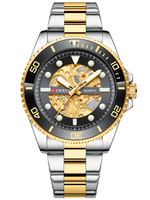 ZEGAREK MĘSKI CURREN 8412 Srebrna złota bransoleta + BOX