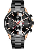 ZEGAREK MĘSKI CURREN 8325 Czarna bransoleta + BOX
