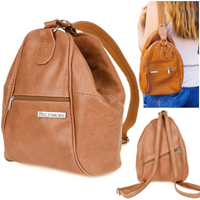 Plecak torebka Damska Skórzana brązowa camel 2W1 Beltimore 019