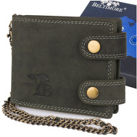 Męski Portfel Skórzany Czarny Nubuk Skóra Z Łańcuchem Poziomy Beltimore R80 : Kolory - Czarny