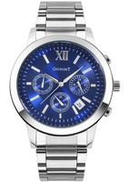 Zegarek Męski Giewont Apex Chrono GW6480-2 Chronograf Srebrna bransoleta niebieska tarcza