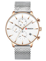 ZEGAREK MĘSKI CURREN 8339 Srebrna bransoleta mesh + BOX