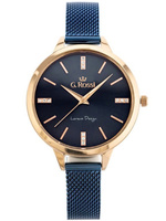 ZEGAREK DAMSKI G. ROSSI - 10296B3-6F3 Granatowa bransoleta + BOX
