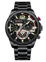 ZEGAREK MĘSKI CURREN 8395 Czarna bransoleta - CHRONOGRAF