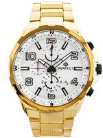 ZEGAREK MĘSKI PERFECT CH05M - CHRONOGRAF Złota bransoleta PREZENT DLA NIEGO + BOX